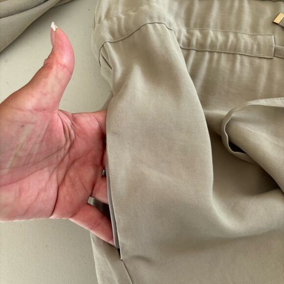 Zara Wome'ns Size Large Button Front Oversized Drawstring Tunic Top Shirt Dress - Picture 6 of 13